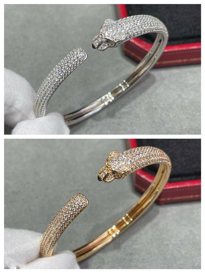 [Marin-Jewelry]PANTHERE FULL DIAMOND OPEN BRACELET