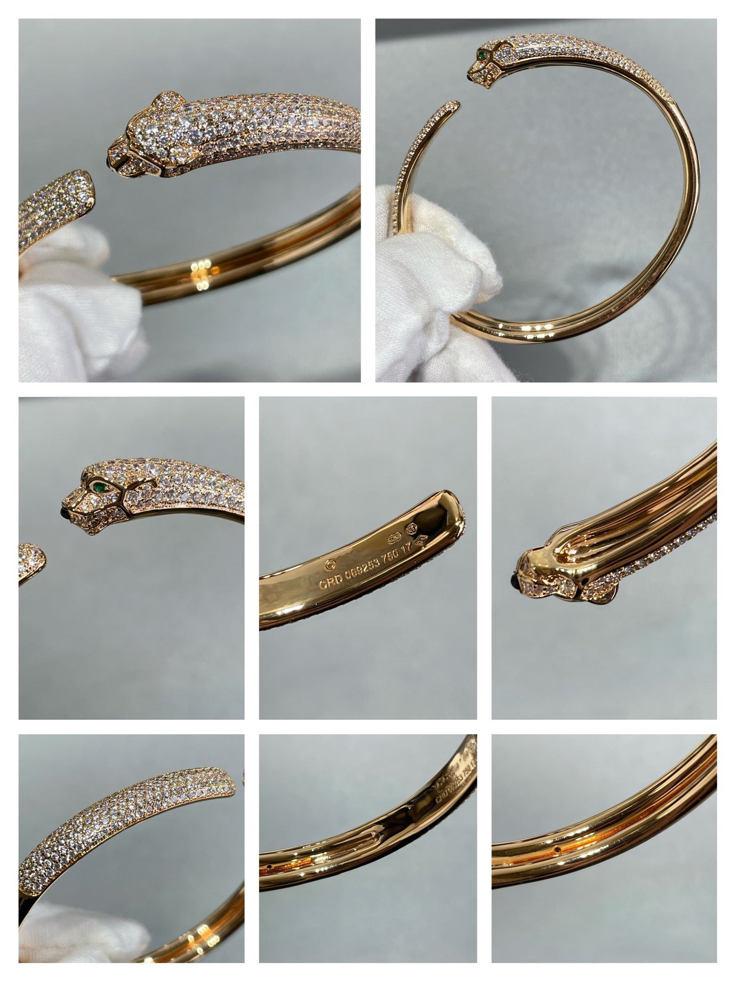 [Marin-Jewelry]PANTHERE FULL DIAMOND OPEN BRACELET