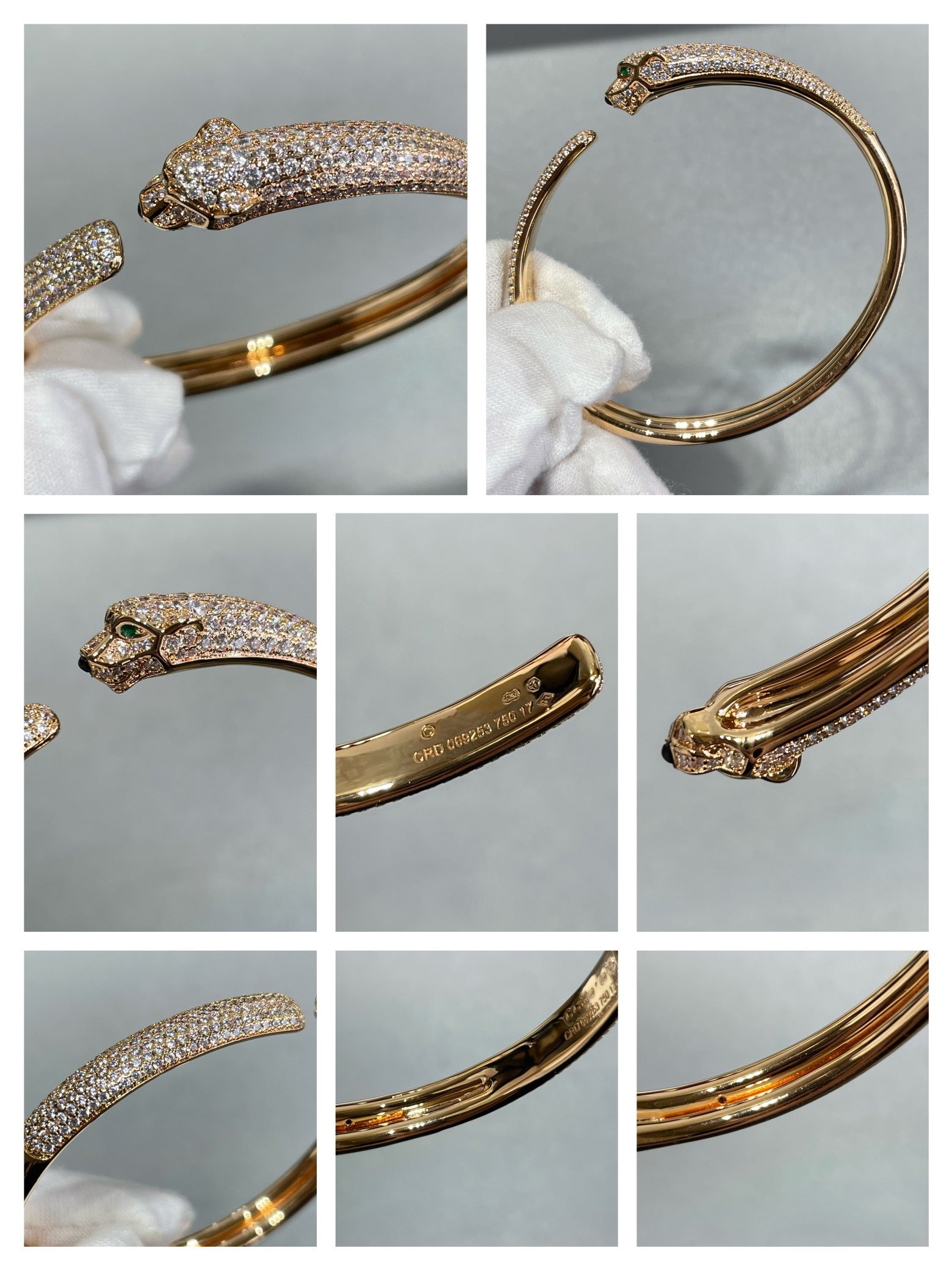 [Marin]PANTHERE FULL DIAMOND OPEN BRACELET