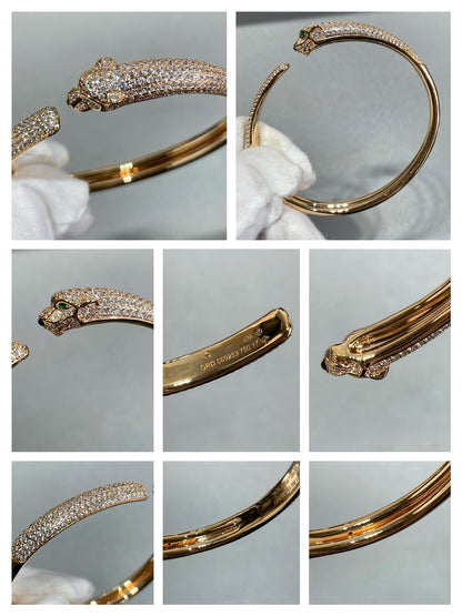 [Marin-Jewelry]PANTHERE FULL DIAMOND OPEN BRACELET