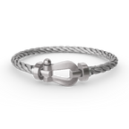 [Marin]BRACELET FER À CHEVAL LARGE SANS DIAMANT EN ARGENT
