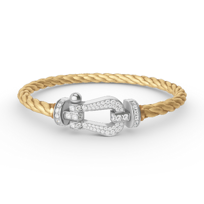 [Marin]FORCE LARGE HORSESHOE FULL DIAMOND BRACELET SILVER