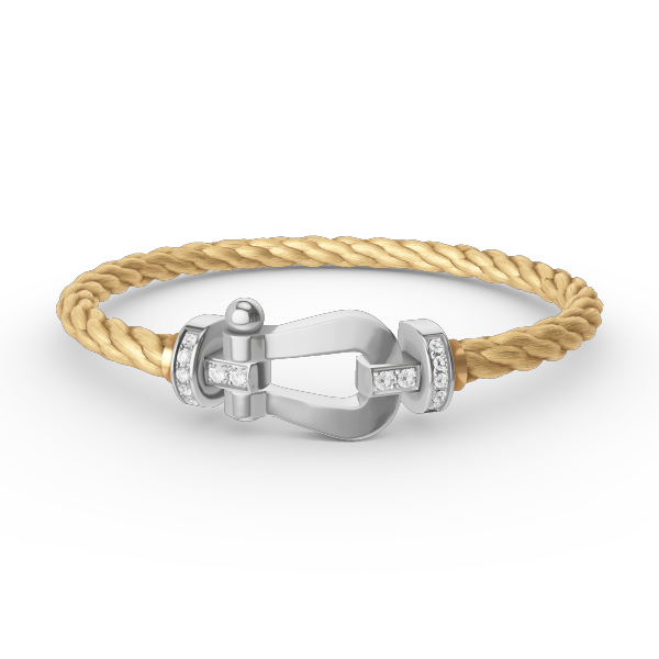 [Marin]FORCE LARGE HORSESHOE HALF DIAMOND BRACELET SILVER