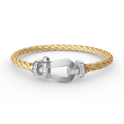 [Marin-Jewelry]FORCE LARGE HORSESHOE HALF DIAMOND BRACELET SILVER