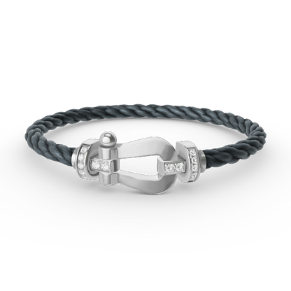 [Marin]FORCE LARGE HORSESHOE HALF DIAMOND BRACELET SILVER