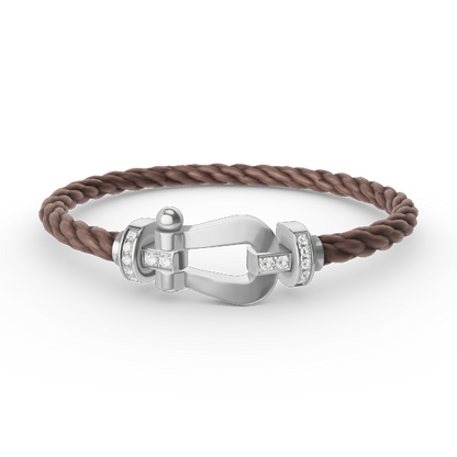 [Marin-Jewelry]FORCE LARGE HORSESHOE HALF DIAMOND BRACELET SILVER