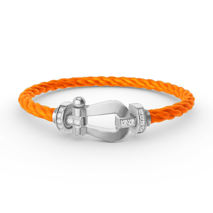 [Marin-Jewelry]FORCE LARGE HORSESHOE HALF DIAMOND BRACELET SILVER