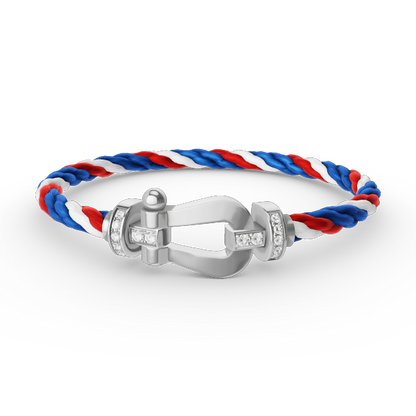 [Marin-Jewelry]FORCE LARGE HORSESHOE HALF DIAMOND BRACELET SILVER