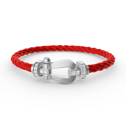 [Marin-Jewelry]FORCE LARGE HORSESHOE HALF DIAMOND BRACELET SILVER