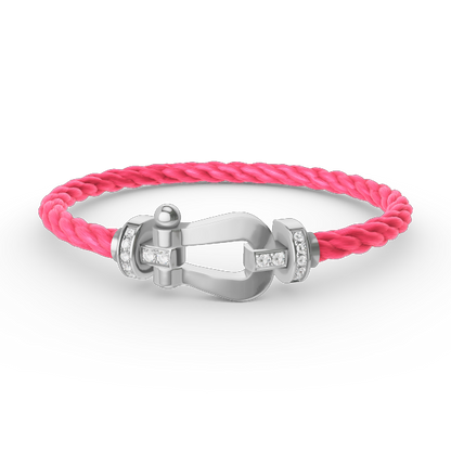 [Marin-Jewelry]FORCE LARGE HORSESHOE HALF DIAMOND BRACELET SILVER