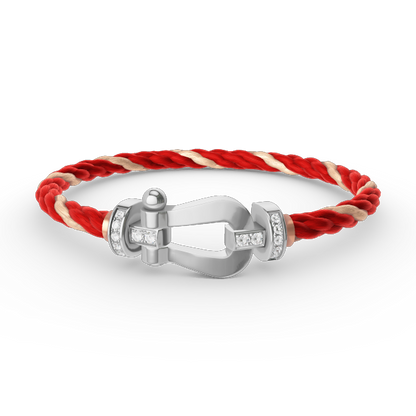 [Marin-Jewelry]FORCE LARGE HORSESHOE HALF DIAMOND BRACELET SILVER