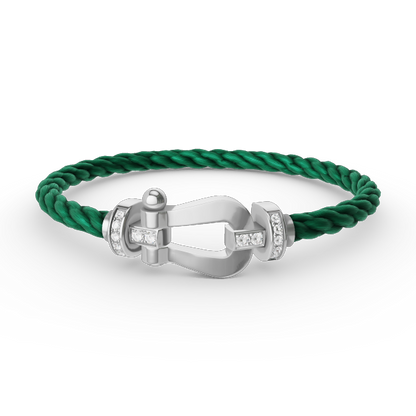 [Marin]FORCE LARGE HORSESHOE HALF DIAMOND BRACELET SILVER