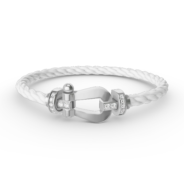 [Marin-Jewelry]FORCE LARGE HORSESHOE HALF DIAMOND BRACELET SILVER
