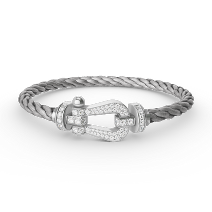[Marin-Jewelry]FORCE LARGE HORSESHOE FULL DIAMOND BRACELET SILVER