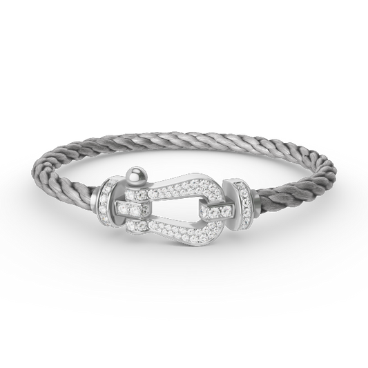 [Marin]FORCE LARGE HORSESHOE FULL DIAMOND BRACELET SILVER