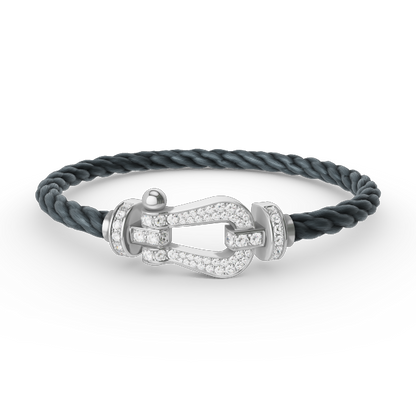 [Marin-Jewelry]FORCE LARGE HORSESHOE FULL DIAMOND BRACELET SILVER