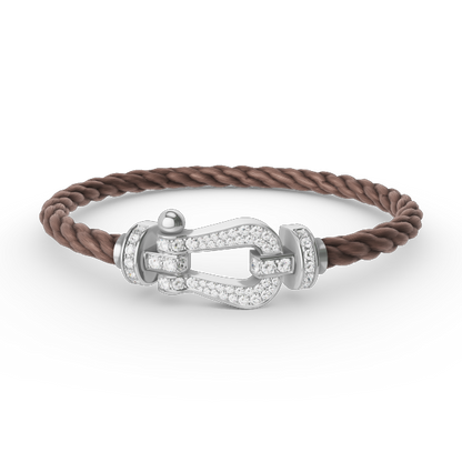 [Marin-Jewelry]FORCE LARGE HORSESHOE FULL DIAMOND BRACELET SILVER