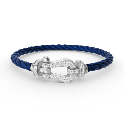 [Marin-Jewelry]FORCE LARGE HORSESHOE FULL DIAMOND BRACELET SILVER