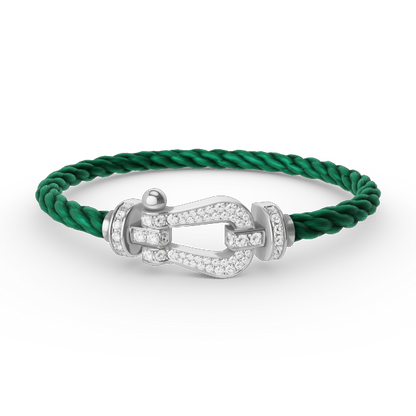 [Marin]FORCE LARGE HORSESHOE FULL DIAMOND BRACELET SILVER