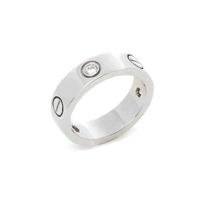 [Marin-Jewelry]ラブリング 5.5MM 3ダイヤモンド シルバー