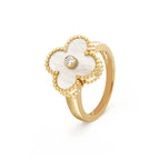 [Marin]CLOVER PINK MOP RING GOLD DIAMOND