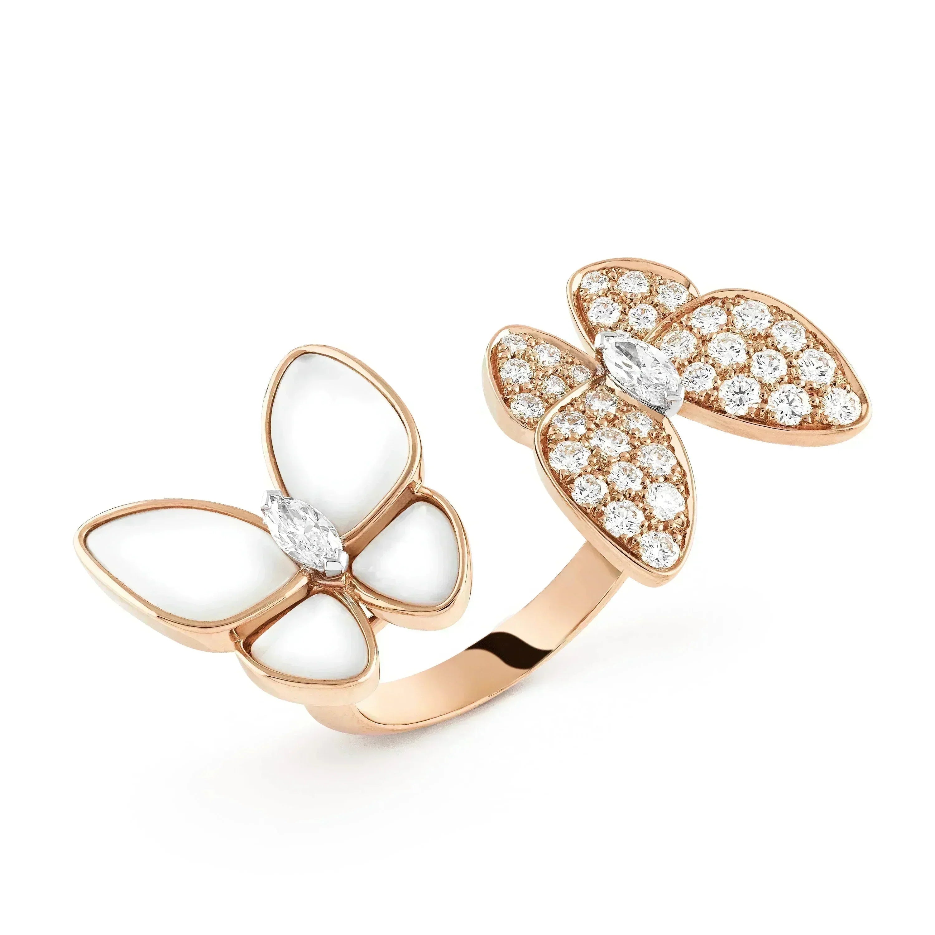 [Marin]TWIN BUTTERFLY DIAMOND MOP RING