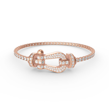 [Marin-Jewelry]FORCE  LARGE HORSESHOE FULL DIAMOND TENNIS BRACELET