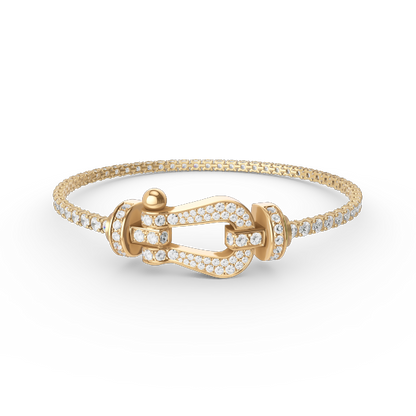 [Marin-Jewelry]FORCE  LARGE HORSESHOE FULL DIAMOND TENNIS BRACELET